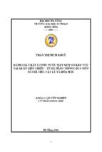 Đánh giá chất lượng nước mặt một số khu vực tại quận liên chiểu, thành phố đà nẵng thông qua một số chỉ tiêu vật lý và hoá học..