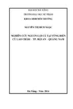 Nghiên cứu nguồn lợi cá tại vùng biển cù lao chàm   tp.hội an, quảng nam.