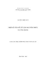 Một số  vấn đề về căn nguyên thủy và ứng dụng