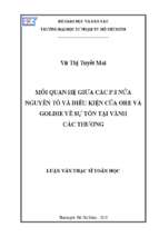 Mối quan hệ giữa các p.i nữa nguyên tố và điều kiện ore và goldie về sự tồn tại vành các thương