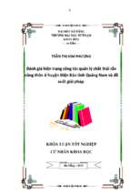 Đánh giá hiện trạng công tác quản lý chất thải rắn nông thôn ở huyện điện bàn tỉnh quảng nam và đề xuất giải pháp...
