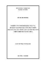 Nghiên cứu tình hình khai thác và đề xuất giải pháp bảo tồn, phát triển một số loài cây thuốc quý tại khu bảo tồn thiên nhiên bà nà núi chúa.