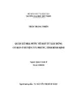 Quản lý nhà nước về đầu tư xây dựng cơ bản ở huyện tuy phước, tỉnh bình định