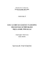 Nâng cao hiệu quả giám sát của hội đồng nhân dân hai cấp trên địa bàn thị xã an khê, tỉnh gia lai