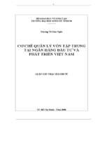 Cơ chế quản lý vốn tập trung tại ngân hàng đầu tư  phát triển việt nam