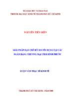 Giải pháp hạn chế rủi ro tín dụng tại các ngân hàng thương mại tỉnh bình phước