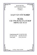 Các ứng dụng của tổ hợp trong xác suất.