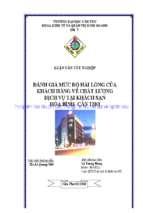 Đánh giá mức độ hài lòng của khách hàng về chất lượng dịch vụ tại khách sạn hòa bình  cần thơ