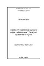 Nghiên cứu chiết tách xác định thành phần hóa học của một số dịch chiết từ nụ vối.