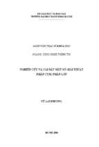 Nghiên cứu và cài đặt một số đối tượng phân cụm, phân lớp