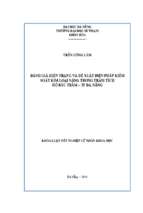 Đánh giá hiện trạng và đề xuất biện pháp kiểm soát kim loại nặng trong trầm tích hồ bầu tràm – tp đà nẵng.