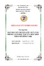 Dạy học kể chuyện lớp 1 dựa vào phong cách học tập của học sinh theo mô hình vark