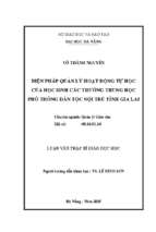 Biện pháp quản lý hoạt động tự học của học sinh các trường trung học phổ thông dân tộc nội trú tỉnh gia lai..