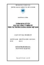 Chính sách cổ tức của các công ty niêm yết trên thị trường chứng khoán việt nam