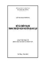 Đề tài chiến tranh trong truyện ngắn nguyễn quang lập..