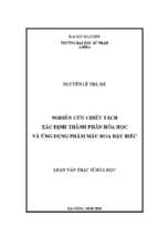 Nghiên cứu chiết tách xác định thành phần hóa học và ứng dụng phẩm màu hoa đậu biếc..