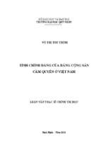 Tính chính đáng của đảng cộng sản cầm quyền ở việt nam