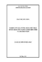 Nghiên cứu gia cường màng phủ nhựa epoxy bằng ống nanocacbon biến tính và graphen oxit..