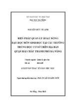 Biện pháp quản lý hoạt động dạy học môn sinh học tại các trường trung học cơ sở trên địa bàn quận hải châu thành phố đà nẵng.