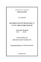 Đặc điểm ngôn ngữ thơ hàn mặc tử từ góc nhìn tín hiệu thẩm mĩ.