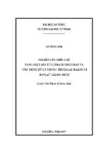 Nghiên cứu điều chế nano oxit sắt từcitratechitosan và ứng dụng xử lý thuốc nhuộm alizarin và ion cu2+ trong nước.