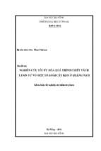 Nghiên cứu tối ưu hóa quá trình chiết tách tanin từ vỏ một số loài cây keo ở quảng nam.