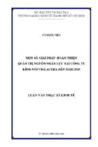 Một số giải pháp hoàn thiện quản trị nguồn nhân lực tại công ty kính nổi viglacera đến năm 2015