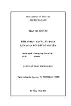 Hàm số học và các bài toán liên quan đến dãy số nguyên.