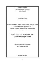 Nghiên cứu thực trạng rèn luyện kĩ năng sư phạm cho sinh viên sư phạm địa lý, trường đại học sư phạm   đại học đà nẵng.
