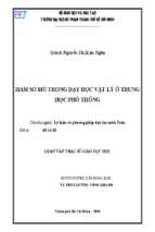 Hàm số mũ trong dạy học vật lý ở trung học phổ thông