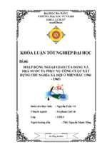 Hoạt động ngoại giao của đảng và nhà nước ta phục vụ công cuộc xây dựng chủ nghĩa xã hội ở miền bắc (1961 1965)..