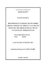 Biện pháp quản lý giáo dục hướng nghiệp cho học sinh dân tộc thiểu số ở các trường trung học phổ thông huyện bắc trà my và nam trà my, tỉnh quảng nam..