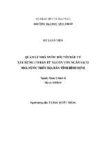 Quản lý nhà nước đối với đầu tư xây dựng cơ bản từ nguồn vốn ngân sách nhà nước trên địa bàn tỉnh bình định