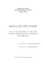 Cơ sở toán học của việc giải phương trình, hệ phương trình bằng máy tính casio..