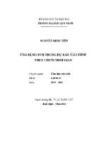 Ứng dụng svm trong dự báo tài chính theo chuỗi thời gian
