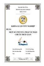 Một số phương pháp dự báo chuỗi thời gian