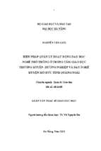 Biện pháp quản lý hoạt động dạy học nghề phổ thông ở trung tâm giáo dục thường xuyên   hướng nghiệp và dạy nghề huyện mộ đức tỉnh quảng ngãi.