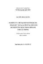 Nghiên cứu chế tạo bột huỳnh quang mal4o7 mn4+ (m=ca, sr) phát xạ ánh sáng đỏ nhằm ứng dụng trong đèn led cho cây trồng