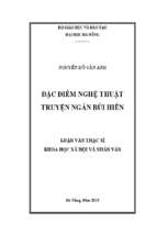 Đặc điểm nghệ thuật truyện ngắn bùi hiển.