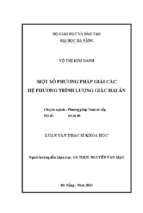 Một số phương pháp giải các hệ phương trình lượng giác hai ẩn.