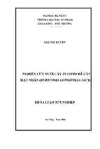 Nghiên cứu nuôi cấy in vitro rễ cây mật nhân (eurycoma longifolia jack)