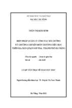 Biện pháp quản lý công tác bồi dưỡng tổ trưởng chuyên môn trường tiểu học trên địa bàn quận sơn trà, thành phố đà nẵng.