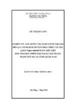 Nghiên cứu ảnh hưởng của dinh dưỡng khoáng đến quá trình sinh trưởng phát triển cây đậu xanh (vigna vadiata) trong điều kiện sinh thái đất nhiễm mặn tại xã cẩm thanh, thành phố hội an, tỉnh quảng nam..