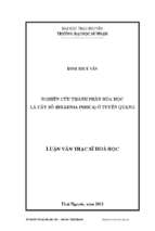 Nghiên cứu thành phần hóa học lá cây sổ (dillenia indica) ở tuyên quang