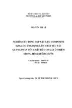 Nghiên cứu tổng hợp vật liệu composite sno2 r go ứng dụng làm chất xúc tác quang phân hủy chất hữu cơ gây ô nhiễm trong môi trường nước