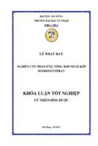 Nghiên cứu phản ứng tổng hợp muối kép hydroxycitrat.