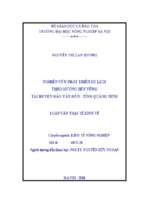 Nghiên cứu phát triển du lịch theo hướng bền vững tại huyện đảo vân đồn   tỉnh quảng ninh