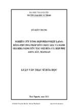 Nghiên cứu tổng hợp perovskit lafeo3 bằng phương pháp đốt cháy gel và đánh giá khả năng xúc tác oxi hóa co, hấp phụ asen, sắt, mangan