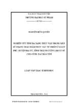 Nghiên cứu tính đa dạng thực vật trong một số trạng thái thảm thực vật tự nhiên ở xã ký phú, huyện đại từ, tỉnh thái nguyên làm cơ sở cho công tác bảo tồn