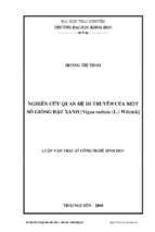 Nghiên cứu quan hệ di truyền của một số giống đậu xanh [vigna radiata (l.) wilczek ]